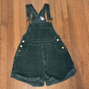 Dark Green Princess Polly Corduroy Overalls